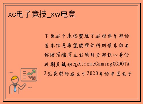 xc电子竞技_xw电竞
